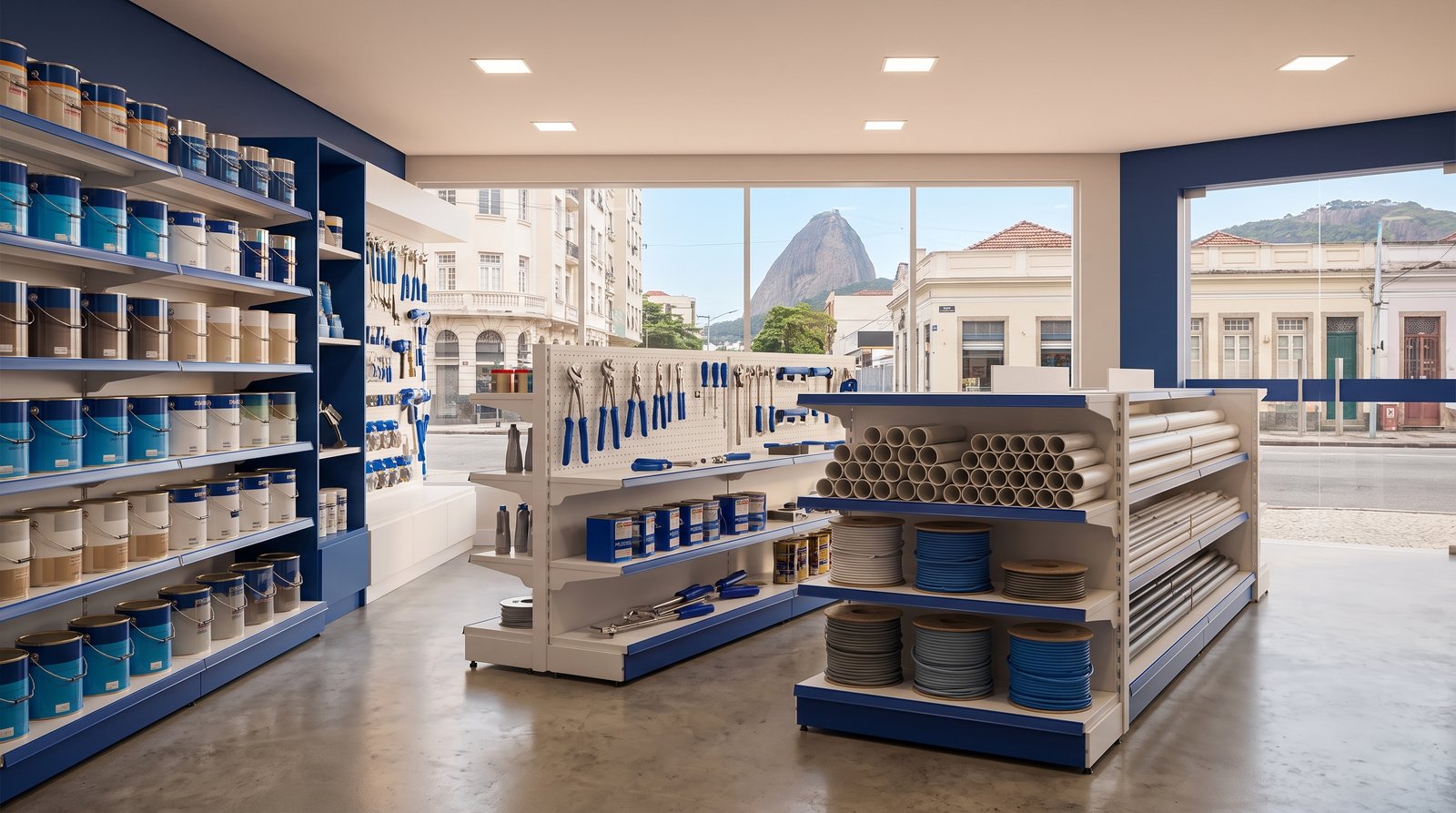 Interior de Loja de Materiais de Construção Moderna no Flamengo