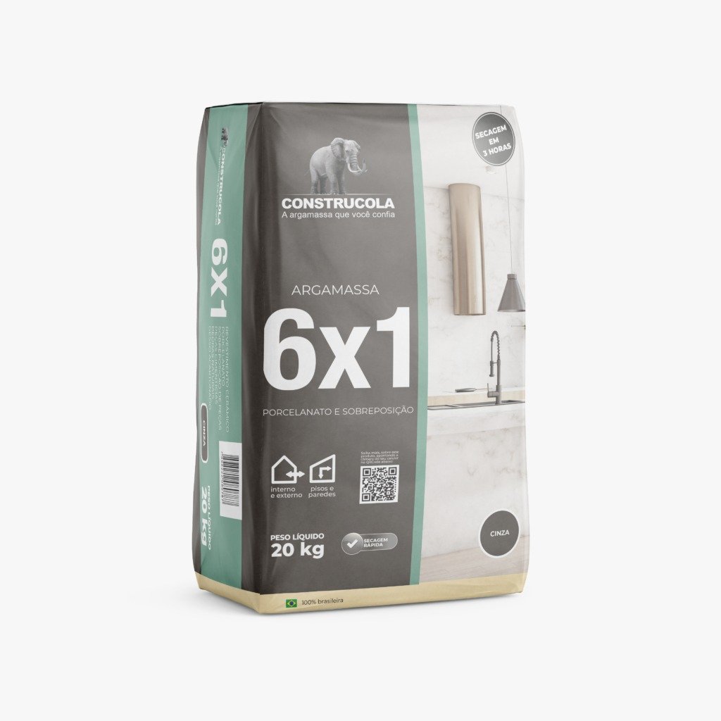 Construcola Clássica Cinza 6x1